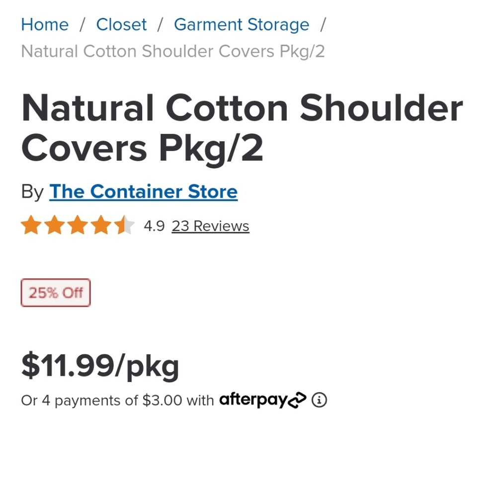 10pcs the container store natural cotton shoulder garment covers - Picture 2 of 8
